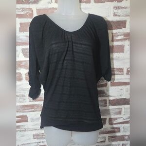 Maurices Black Scoop Neck Three-Quarter Sleeve Top